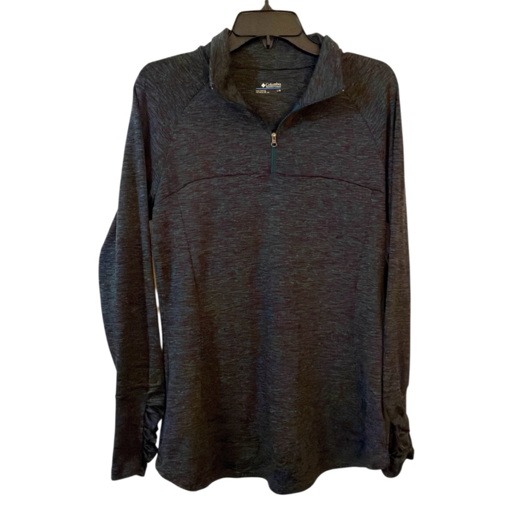 Columbia Women's Omni-Wick Green & Purple Quarter-Zip Pullover - Size L. - b8